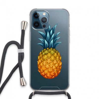 Grote ananas: iPhone 13 Pro Max Transparant Hoesje met koord