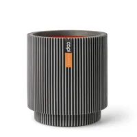 Vaas cylinder groove nl 44x46cm antraciet