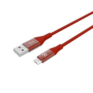 Celly USBMICROCOLORRD USB-kabel 1 m USB 2.0 USB A Micro-USB B Rood