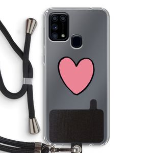 Hartje: Samsung Galaxy M31 Transparant Hoesje met koord