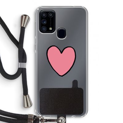 Hartje: Samsung Galaxy M31 Transparant Hoesje met koord