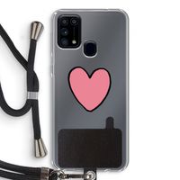 Hartje: Samsung Galaxy M31 Transparant Hoesje met koord