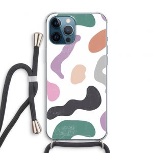 Memphis Shapes: iPhone 12 Pro Transparant Hoesje met koord