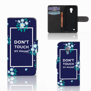 Samsung Galaxy S4 Mini i9190 Portemonnee Hoesje Flowers Blue DTMP