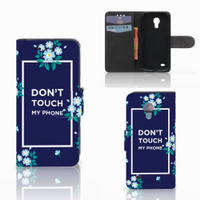 Samsung Galaxy S4 Mini i9190 Portemonnee Hoesje Flowers Blue DTMP - thumbnail