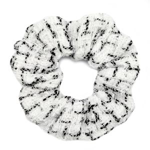 scrunchie Geweven White-black