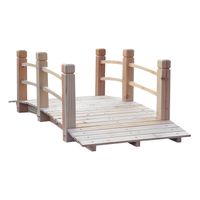 tuinbrug houten brug houten voetbrug vijverbrug sierbrug met leuning tot 180 kg