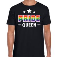 Bellatio Decorations Gay Pride shirt - pride queen - regenboog - heren - zwart 2XL  - - thumbnail