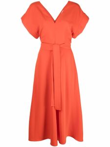 P.A.R.O.S.H. robe mi-longue évasée à col v - Orange