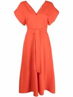 P.A.R.O.S.H. robe mi-longue évasée à col v - Orange