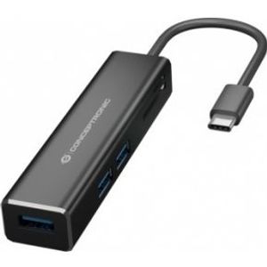 Conceptronic DONN08B interface hub USB 3.2 Gen 1 (3.1 Gen 1) Type-C 5000 Mbit/s Zwart