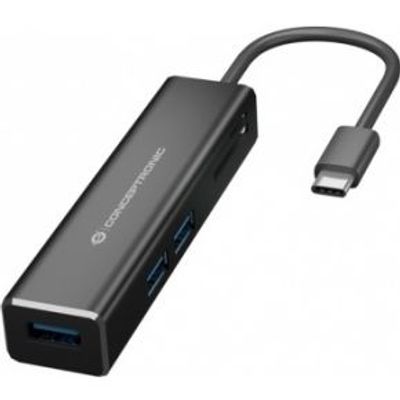 Conceptronic DONN08B interface hub USB 3.2 Gen 1 (3.1 Gen 1) Type-C 5000 Mbit/s Zwart
