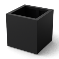 Quadrus vierkante Aluminium plantenbakken Lengte: 600 Breedte: 600 Hoogte: 600 - Geroba