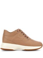 Hogan baskets Interactive en cuir - Marron