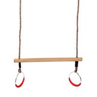 SwingKing trapeze hout met ringen, 58cm