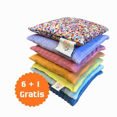 Sensorische pittenzakjes regenboog pastel 6+1 GRATIS