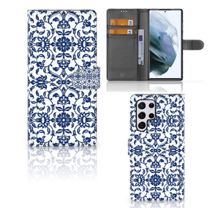 Samsung Galaxy S22 Ultra Hoesje Flower Blue