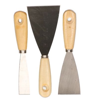 Plamuurmessen set 3-delig - 30 mm - 50 mm - 80 mm - staal - hout