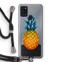 Grote ananas: Samsung Galaxy A21s Transparant Hoesje met koord