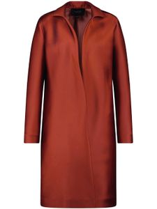 Giambattista Valli manteau satiné à femeture asymétrique - Marron