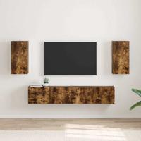 TV Wandkast 2 pcs Gerookt eiken 30 x 31 x 60 cm Bewerkt hout