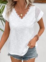 Casual Loose V Neck Cotton T-Shirt