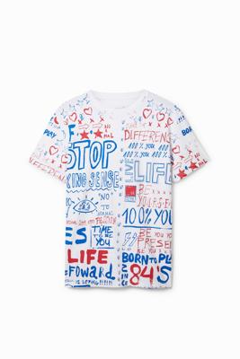 T-shirt van 100% katoen met bolimania - WHITE - XXL