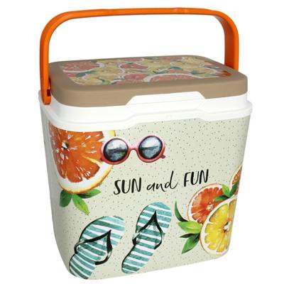 Beach Vibes Koelbox - 29 liter - kunststof - summer print - 39 x 27 x 37 cm
