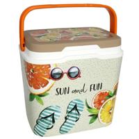 Beach Vibes Koelbox - 29 liter - kunststof - summer print - 39 x 27 x 37 cm Beach Vibes Koelbox - 29 liter - kunststof - summer print - 39 x 27 x 37 cm