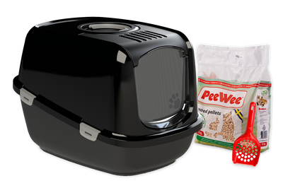 Peewee Startpakket Kattenbak Ecodome - Zwart Peewee Startpakket Kattenbak Ecodome - Zwart