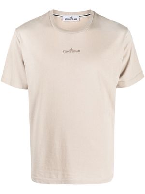 Stone Island t-shirt à logo imprimé - Marron