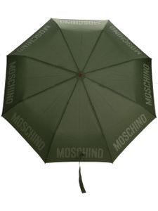 Moschino logo-print compact umbrella - Vert