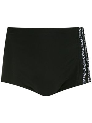 Amir Slama short de bain à détails rayés - Noir