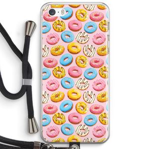 Pink donuts: iPhone 5 / 5S / SE Transparant Hoesje met koord