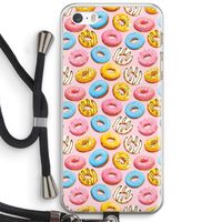 Pink donuts: iPhone 5 / 5S / SE Transparant Hoesje met koord