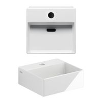 Clou Flush fontein 28x27cm inclusief plug met kraangat keramiek glanzend wit CL/03.03410.01 - thumbnail