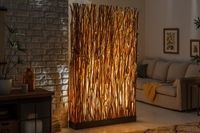 Handgemaakte vloerlamp NATURAL PARAVENT 180cm longan houten scheidingswand - 40505