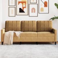 Driezitsbank 180 cm fluweel bruin
