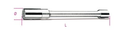 Beta 1/2” vierkant bougie dopsleutels, twaalfkant uiteinde, lange uitvoering 956L 14 - 009560214