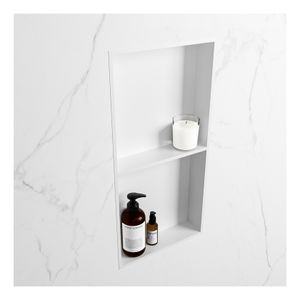 Wandnis Solid Surface Easy | In- en opbouw | 30x60x8 cm | 2 vakken | Talc