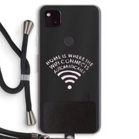 Home Is Where The Wifi Is: Pixel 4a 5G Transparant Hoesje met koord