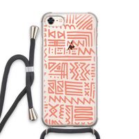 Marrakech Pink: iPhone 7 Transparant Hoesje met koord