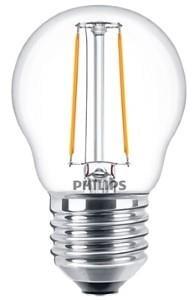 Philips LED filament kogel 2-25W E27 827 P45 helder LED3745