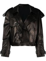 Salvatore Santoro cropped leather trench jacket - Noir