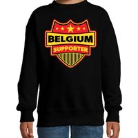 België / Belgium schild supporter sweater zwart voor kinderen