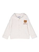 Moschino Kids cardigan à logo brodé - Blanc