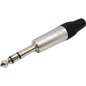 TRU COMPONENTS 1408825 Jackplug 6,35 mm Stekker, recht Aantal polen: 3 Stereo Zilver 1 stuk(s)