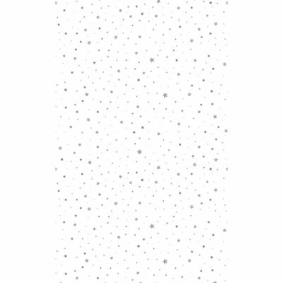 Kerst tafellaken/tafelkleed - 138 x 220 cm - papier - wit met sterren - rechthoekig