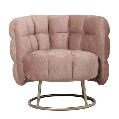 Pluizige roze fauteuil vogue 3 antilope gouden onderstel
