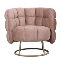 Pluizige roze fauteuil vogue 3 antilope gouden onderstel